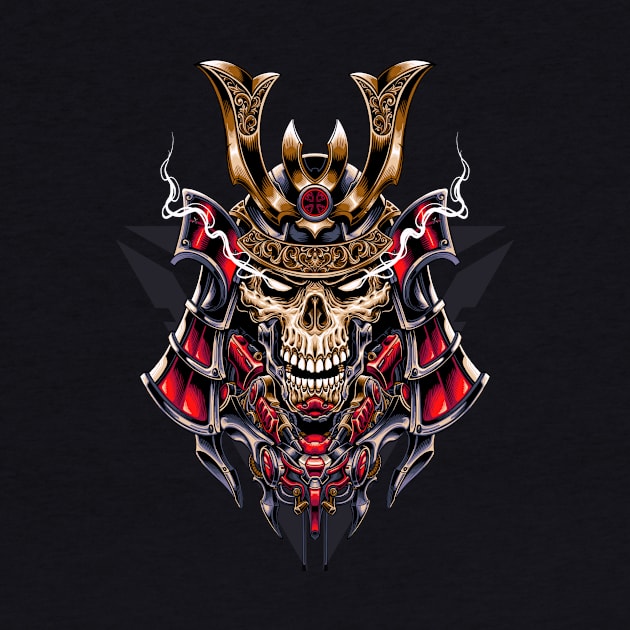Great Skull Samurai Mecha Illustration by akmalzone